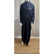 Mens Navy Thobe Mandarin Collar (MJUB05A)